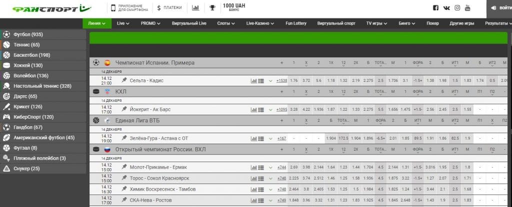 фан спорт контора fansport бонусы
